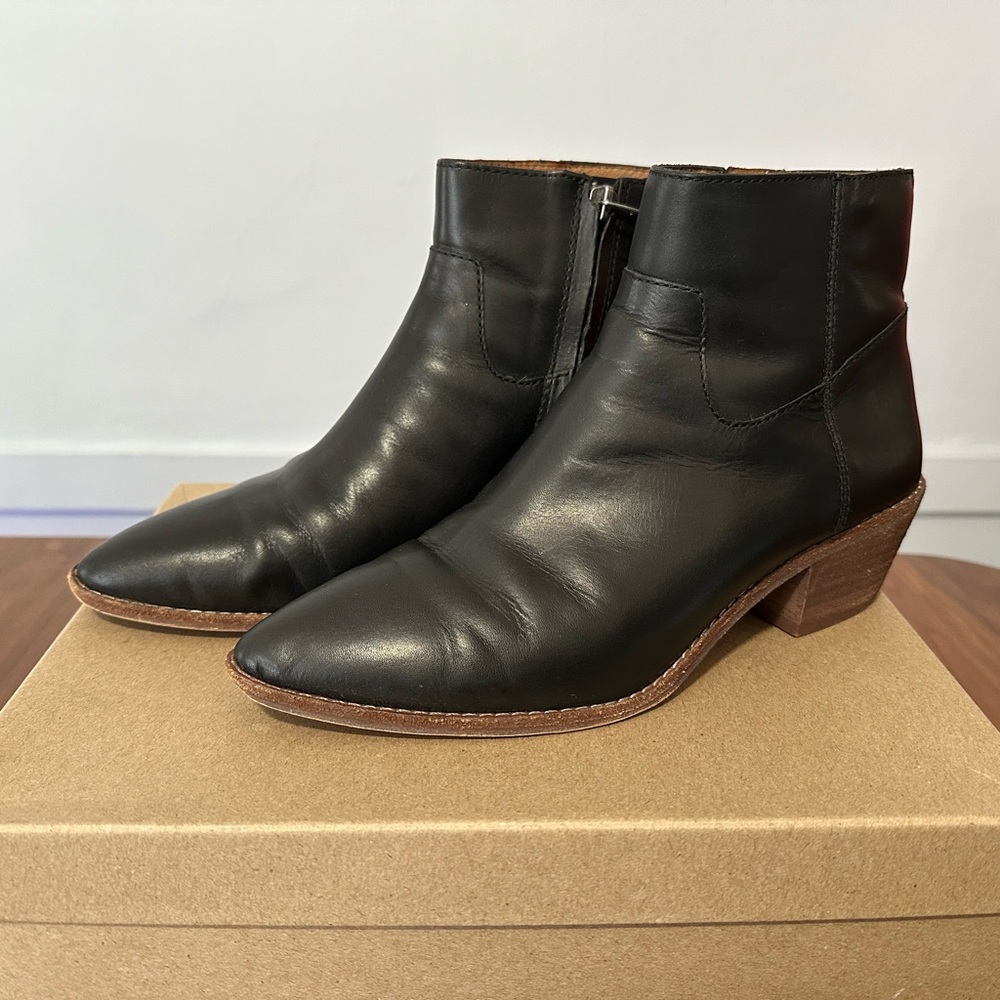 Madewell Black Leather Bootie - Picture 2 of 4
